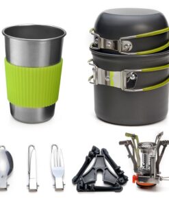 Elosung Camping Cookware Set with Portable Stove - Image 1