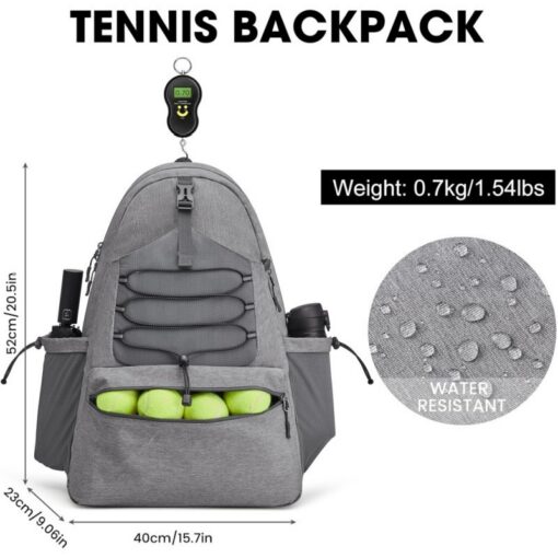 Elosung Tennis Backpack with Water Resistant Fabric – image 2