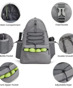 Elosung Tennis Backpack with Water Resistant Fabric - Image 3