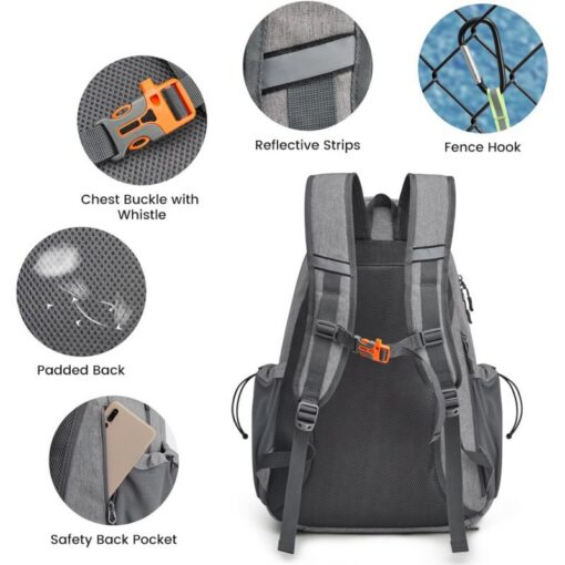 Elosung Tennis Backpack with Water Resistant Fabric – image 4