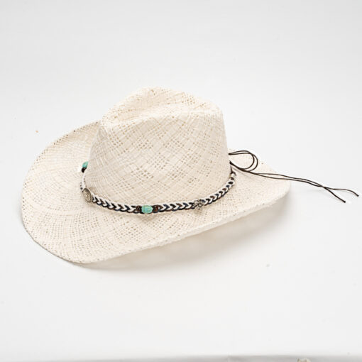 V888-ELOSUNG19216-202502241526-00.jpg Elosung Handmade Straw Cowboy Hat, 58-59cm – image 1