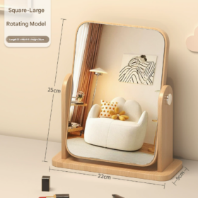Elosung Square Wooden Swivel Vanity Mirror – image 1