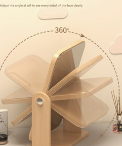 Elosung Square Wooden Swivel Vanity Mirror - Image 3