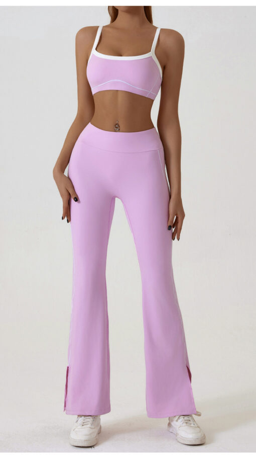 V888-ELOSUNG20094-224455-00.jpg Elosung Pink Flared Activewear Set Size XL – image 1