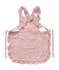 Elosung Pink Lace Ruffle Apron with X Back - Image 3