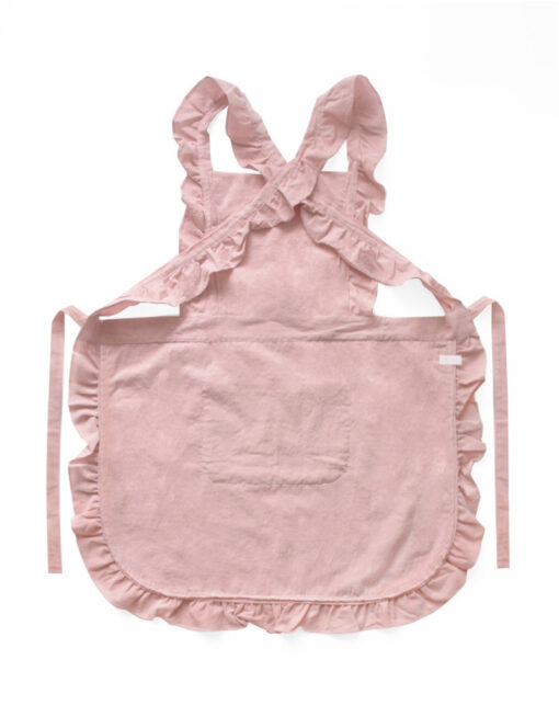 Elosung Pink Lace Ruffle Apron with X Back – image 3