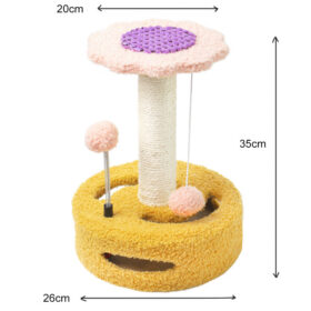 Elosung Sunflower Cat Scratcher with Plush Toys – image 1
