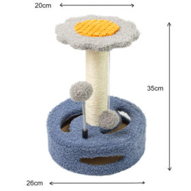 Elosung Sunflower Cat Scratcher with Plush Toys – image 1