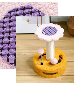 Elosung Sunflower Cat Scratcher with Plush Toys - Image 4