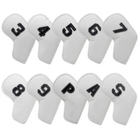Elosung Golf Iron Head Covers Set of 10 White PU Leather – image 1