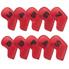 Elosung Red Golf Iron Covers Set of 10 Waterproof – image 1