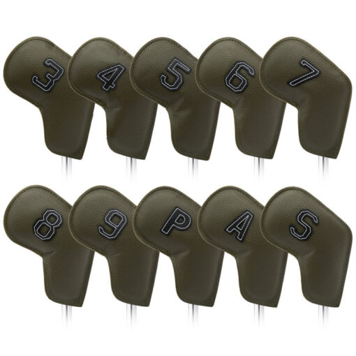 Elosung Golf Iron Head Covers Set of 10, Waterproof PU – image 1