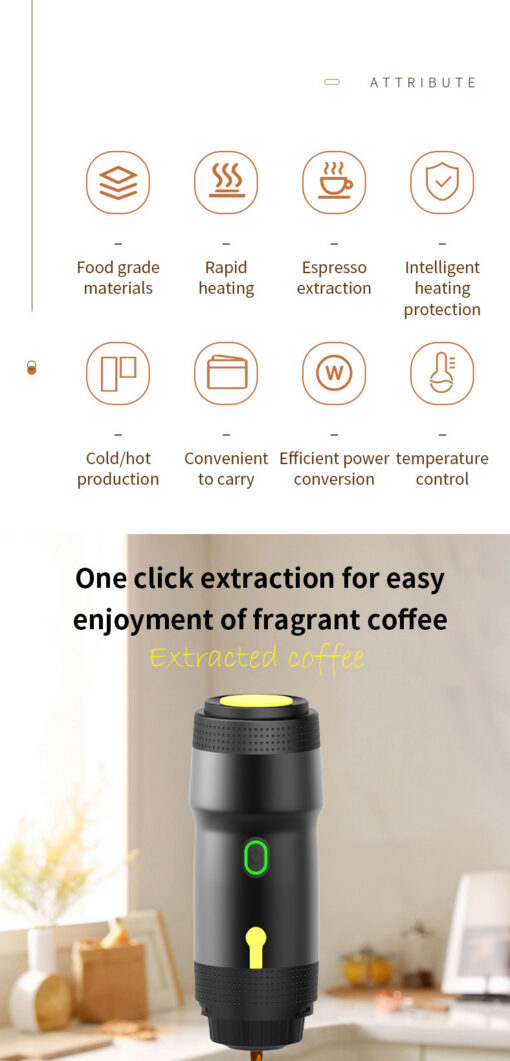 Elosung Portable Espresso Maker with 72W Heating – image 3