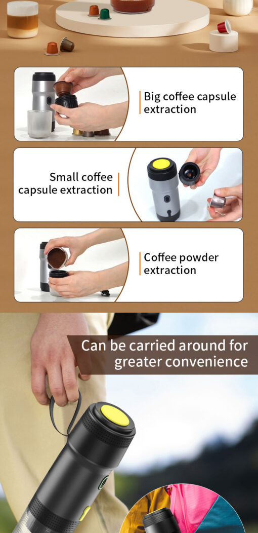 Elosung Portable Espresso Maker with 72W Heating – image 5