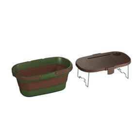Elosung Foldable Picnic Basket with Serving Tray – image 1