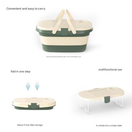 Elosung Foldable Picnic Basket with Tray 16.5L – image 2
