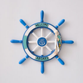 Elosung Wooden Rudder Wall Decor, Light Blue – image 1