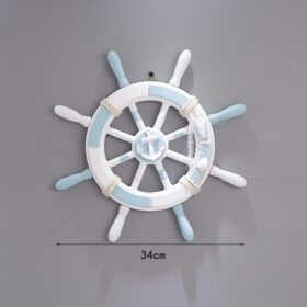 Elosung Nautical Wooden Rudder Wall Decor 34cm – image 1