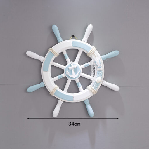 Elosung Nautical Wooden Rudder Wall Decor 34cm – image 1