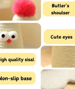 Elosung Beige Chick Sisal Cat Scratching Post - Image 5