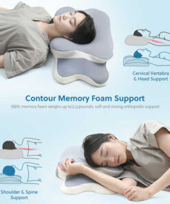 Elosung Butterfly Memory Foam Pillow, Light Pink - Image 5