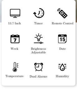 Elosung LED Wall Clock with Temperature and Humidity - Image 3
