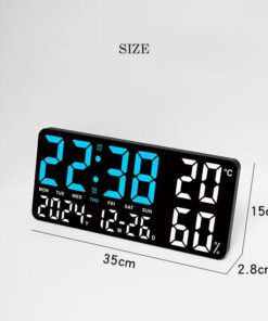 Elosung LED Wall Clock with Temperature and Humidity - Image 8