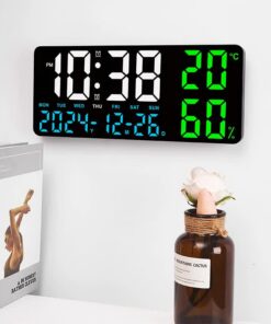 Elosung LED Wall Clock with Temperature and Humidity - Image 10