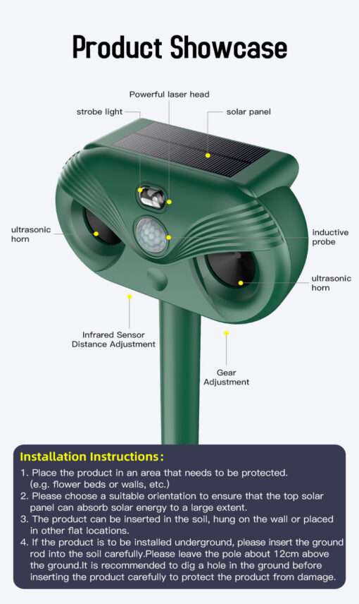 Elosung Solar Animal Repeller with Motion Sensor – image 7