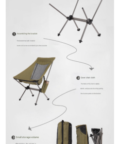 Elosung Folding Camping Chair with High Back - Image 5