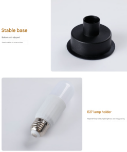 Elosung Glass Mushroom LED Table Lamp, Battery Powered - Image 4