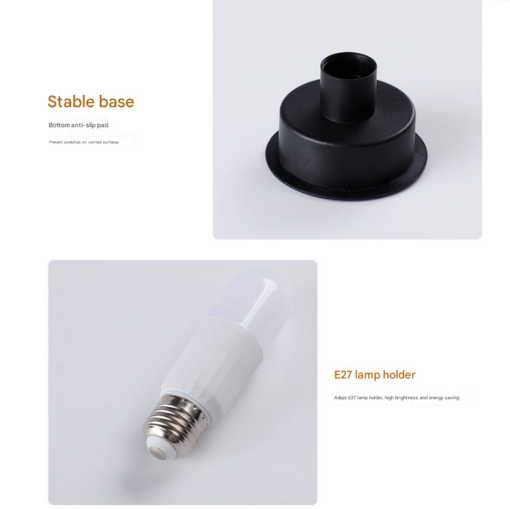 Elosung Glass Mushroom LED Table Lamp, Battery Powered – image 4