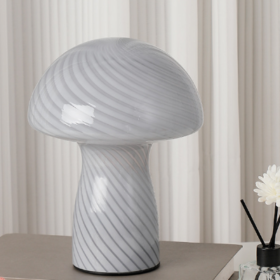Elosung Mushroom Table Lamp with Retro Swirl Glass – image 1