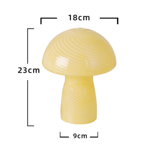 Elosung Mushroom Table Lamp with Retro Swirl Glass – image 2