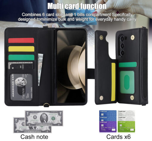 Elosung Z Fold Wallet Case with Crossbody Strap – image 5