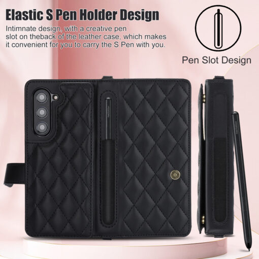 Elosung Z Fold Wallet Case with Crossbody Strap – image 7