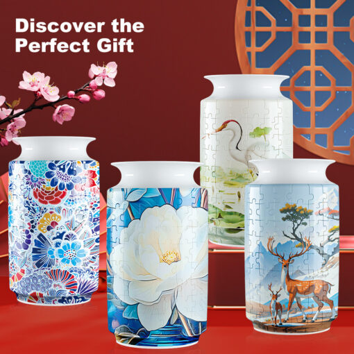 Elosung 3D Puzzle Vase with Waterproof Liner – image 2