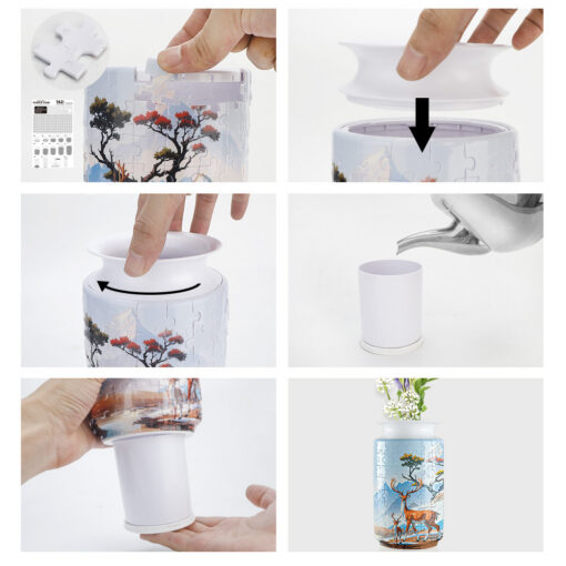 Elosung 3D Puzzle Vase with Waterproof Liner – image 7