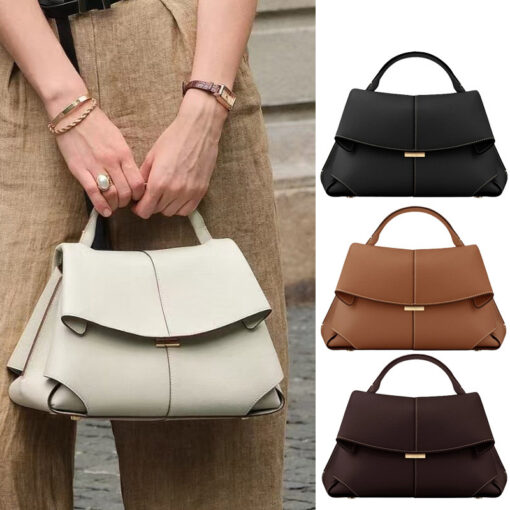 Elosung Cowhide Leather Satchel with Top Handle – image 2