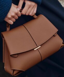 Elosung Cowhide Leather Satchel with Top Handle - Image 4