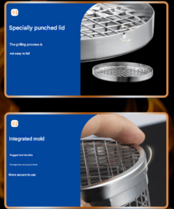Elosung Rolling BBQ Grill Basket Set, 304 Stainless Steel - Image 4