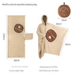 Elosung Wearable Fleece Sleeping Bag with Hood – image 1
