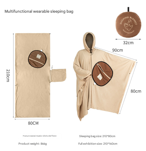 Elosung Wearable Fleece Sleeping Bag with Hood – image 1