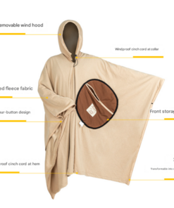Elosung Wearable Fleece Sleeping Bag with Hood - Image 3