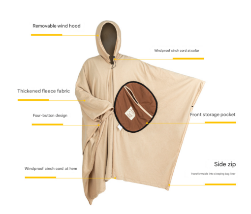 Elosung Wearable Fleece Sleeping Bag with Hood – image 3