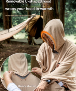 Elosung Wearable Fleece Sleeping Bag with Hood - Image 5