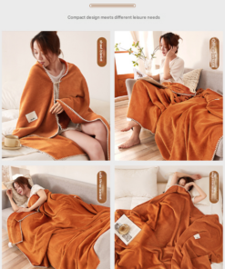 Elosung Dual Sided Pink Waffle Fleece Blanket - Image 7