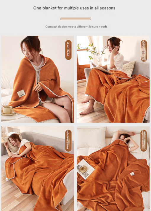 Elosung Dual Sided Pink Waffle Fleece Blanket – image 7