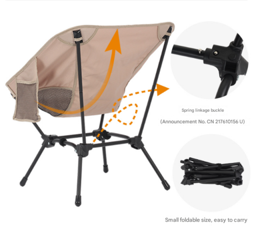 Elosung Folding Camping Chair Adjustable Height – image 3