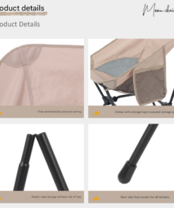 Elosung Folding Camping Chair Adjustable Height - Image 4